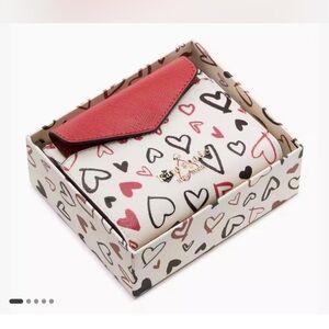 Kate Spade Heart Pattern Wallet with Red Flap